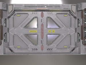 Scifi Laboratory moonbase Door VR low-poly 3D-Modell