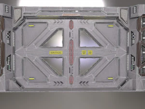 Scifi Laboratory moonbase Door VR low-poly 3D Model