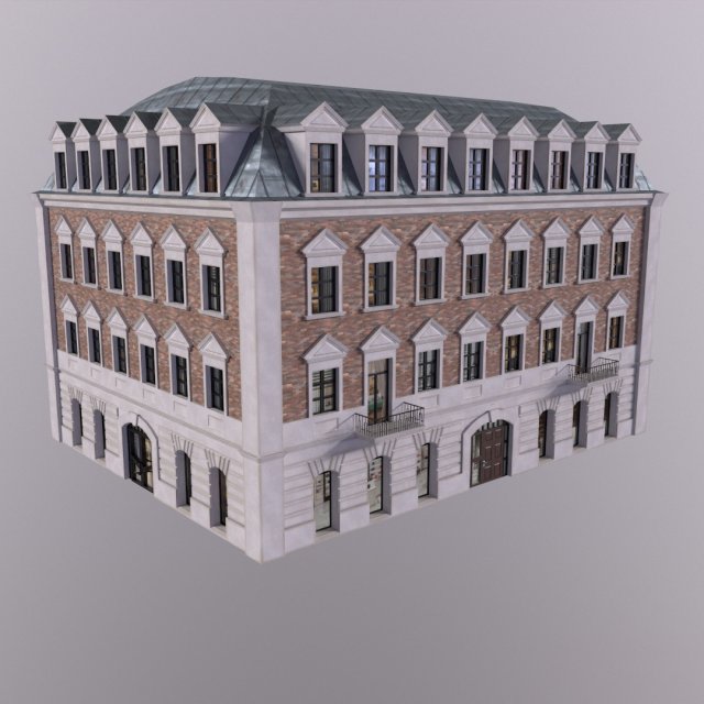 Low Poly PBR City Hause VR Free low-poly Modelo 3D .c4d .max .obj .3ds .fbx .stl .blend 