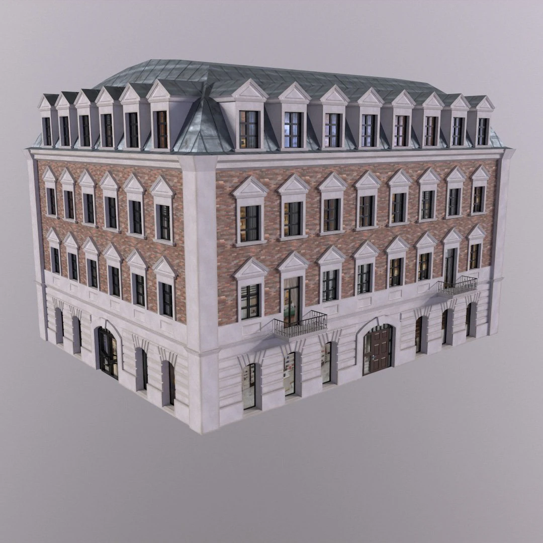 Low Poly PBR City Hause VR Gr&aacute;tis low-poly Modelo 3D .c4d .max .obj .3ds .fbx .stl .blend 