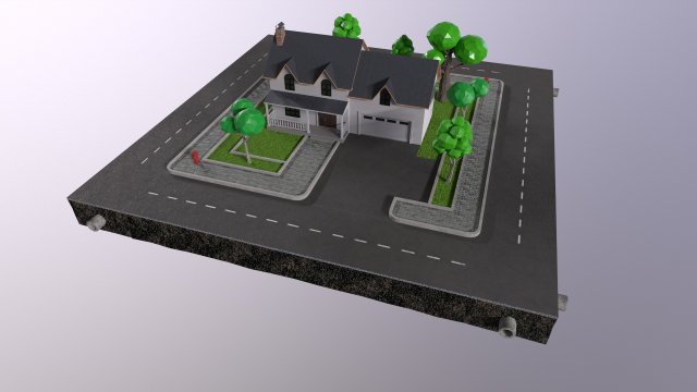 Low-poly 3D PBR set Hause VR low-poly Modelo 3D .c4d .max .obj .3ds .fbx .stl .blend 