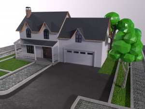 Low-poly 3D PBR set Hause VR low-poly Modelo 3D