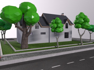 Low-poly 3D PBR set Hause VR low-poly Modelo 3D