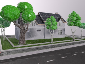 Low-poly 3D PBR set Hause VR low-poly Modelo 3D