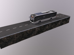 Low-poly 3D PBR set City Bus station Low-poly 3D Modell