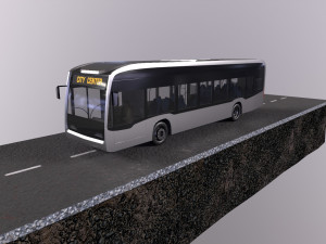 Low-poly 3D PBR set City Bus station Low-poly 3D Modell