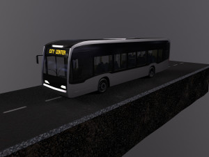Low-poly 3D PBR set City Bus station Low-poly 3D Modell