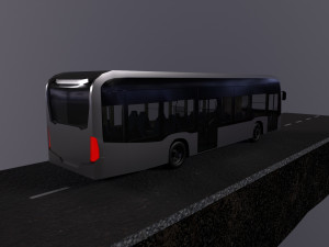 Low-poly 3D PBR set City Bus station Low-poly 3D Modell
