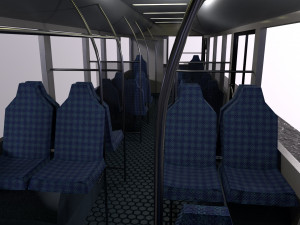 Low-poly 3D PBR set City Bus station Low-poly 3D Modell