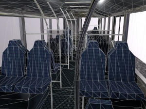 Low-poly 3D PBR set City Bus station Low-poly 3D Modell