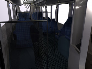 Low-poly 3D PBR set City Bus station Low-poly 3D Modell