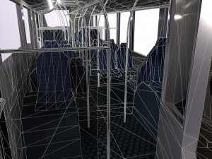 Low-poly 3D PBR set City Bus station Low-poly 3D Modell
