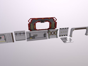 Sci-fi Architecture PBR Panels kitbash Low-poly 3D Model
