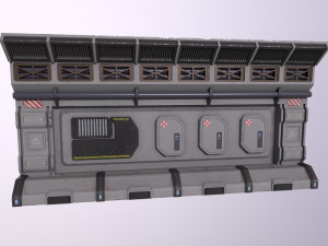 Architecture PBR Space Panels kitbash Low-poly 3D Model