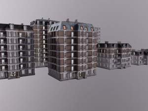 Architecture PBR City Buildings kitbash VR 3D Model