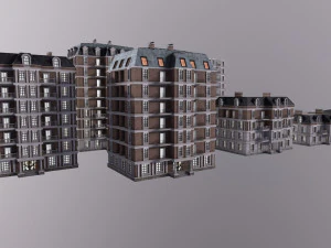Architecture PBR City Buildings kitbash VR 3D Model