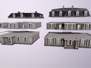 Architecture PBR City Buildings kitbash VR 3D Model