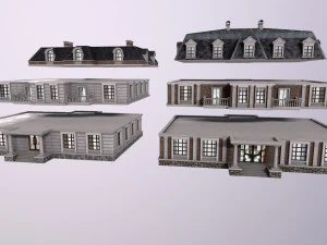 Architecture PBR City Buildings kitbash VR 3D Model
