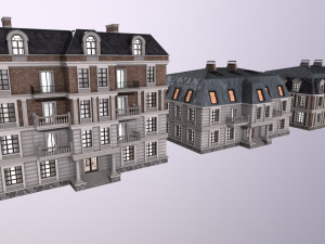 Architecture PBR City Buildings kitbash VR 3D Model
