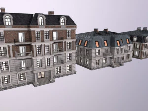 Architecture PBR City Buildings kitbash VR 3D Model