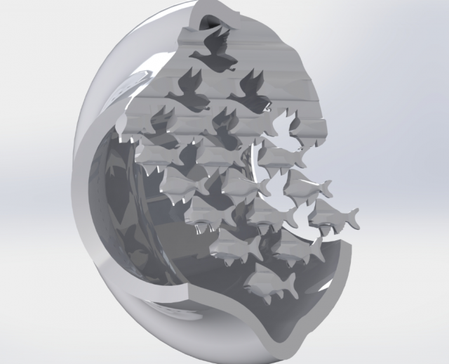 escher sky and water 3d sculpture creation 3D 프린트 모델 .c4d .max .obj .3ds .fbx .stl .blend 
