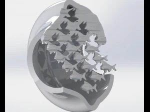 escher lucht en water 3D-sculptuur creatie 3D printmodel