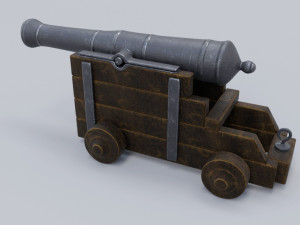 low poly cannon low-poly low-poly Model 3D