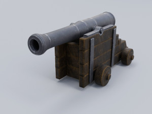 low poly cannon low-poly low-poly 3D 模型