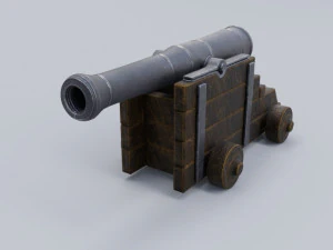 low poly cannon low-poly low-poly 3D Model