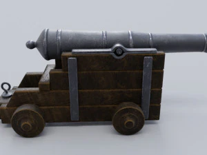 low poly cannon low-poly low-poly 3D Model