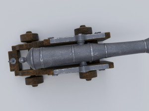 low poly cannon low-poly low-poly 3D 模型