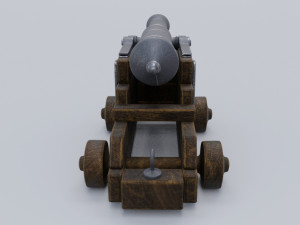 low poly cannon low-poly low-poly 3D 模型