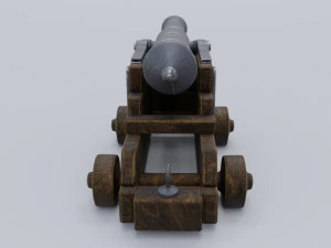 low poly cannon low-poly low-poly 3D Model
