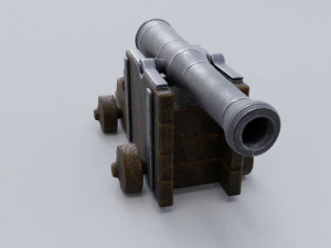 low poly cannon low-poly low-poly 3D Model
