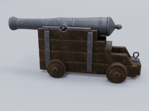 low poly cannon low-poly low-poly 3D 模型