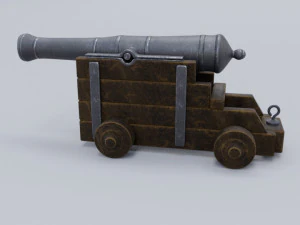 low poly cannon low-poly low-poly 3D Model