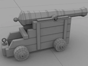 low poly cannon low-poly low-poly 3D Model