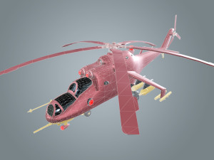 low poly helicopter 3D-Modell