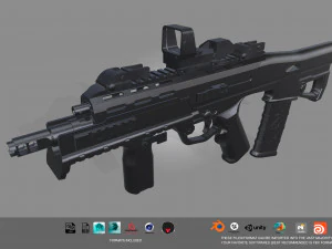 d&uuml;ş&uuml;k poli t&uuml;fek 3D Model