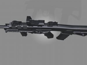 low-poly rifle 3D 모델