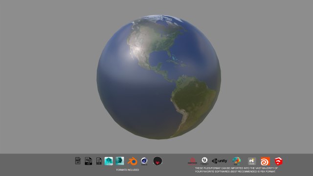 free earth planet all format Model 3D .c4d .max .obj .3ds .fbx .stl .blend 