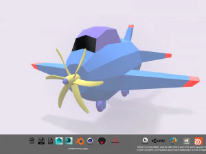 Low-Poly-stilisierte Flugzeuge 3D Modell