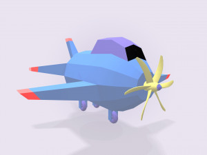 low poly stylized aircraft 3D Model