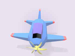 low poly stylized aircraft 3D Model