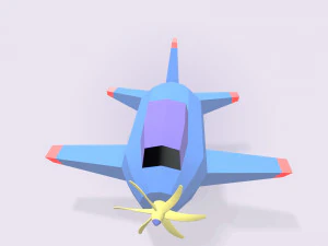 low poly stylized aircraft 3D Model