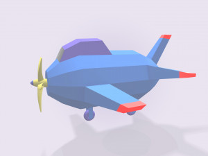 low poly stylized aircraft 3D Model