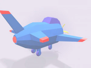 low poly stylized aircraft 3D Model