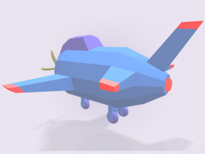 low poly stylized aircraft 3D Model