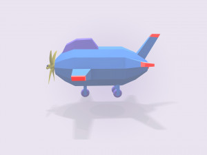 low poly stylized aircraft 3D Model