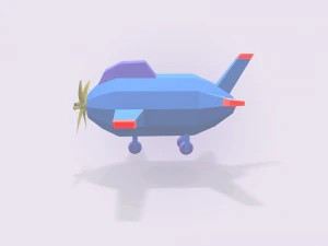 low poly stylized aircraft 3D Model